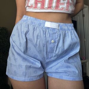 Versace Light Blue Striped shorts